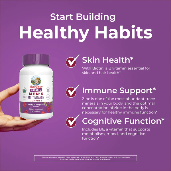 Men's Organic Multivitamin Gummies 60 Gummies Mary Ruth
