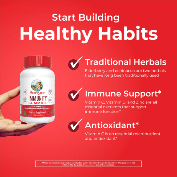 Immunity Gummies Cherry 90 Gummies Mary Ruth