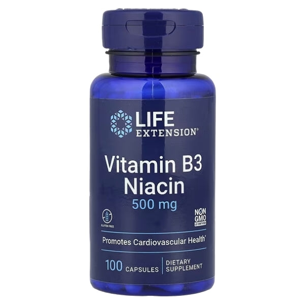 Vitamina B3 Niacina 500 mg (100 caps), Life Extension