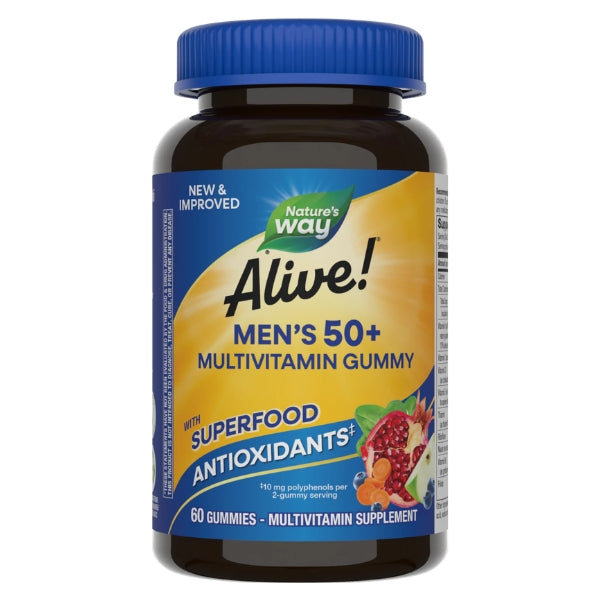 Multivitamínico Para Hombres 50+ Alive!® (60 gomitas), Nature's Way