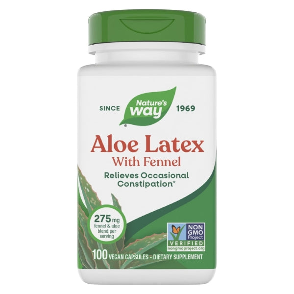 Latex de Aloe con Hinojo 140 mg (100 veg caps), Nature's Way