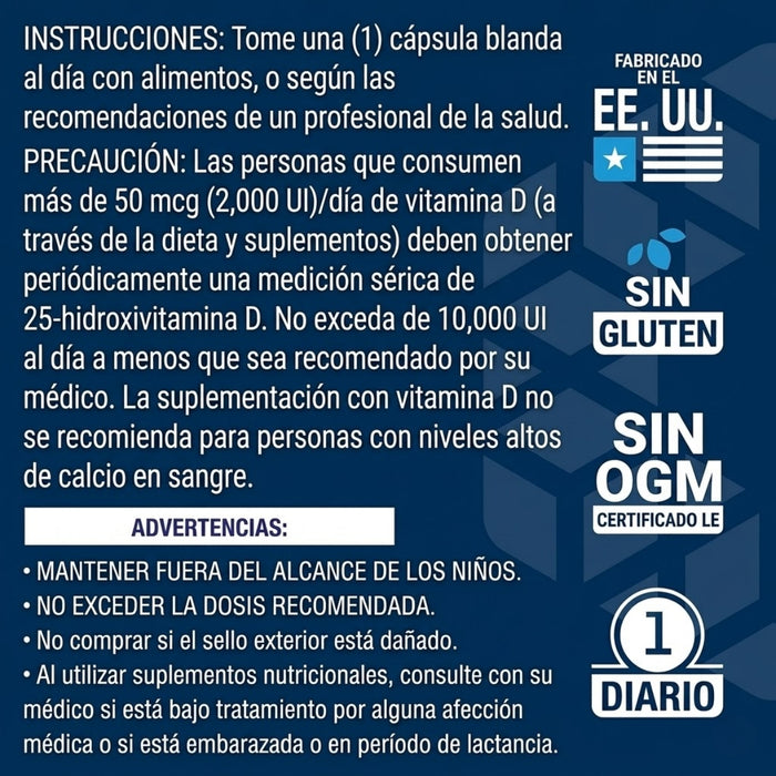 Vitamina D3 175 mcg (7000 IU)(60 softgels), Life Extension