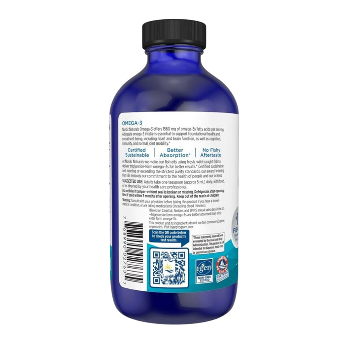 Omega-3 1560 mg Sabor Limón (8 fl oz 237 ml), Nordic Naturals