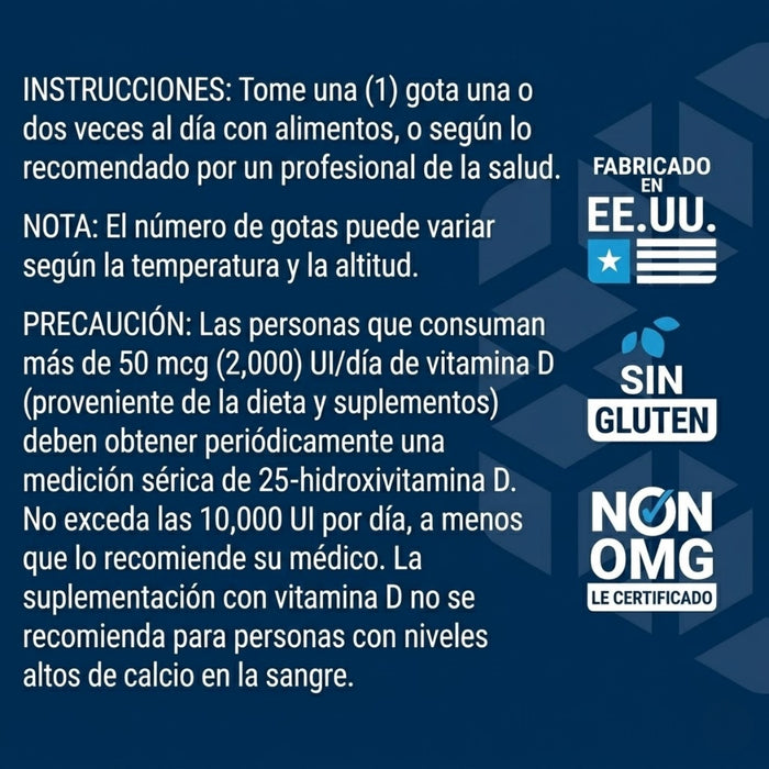 Vitamina D3 50 mcg (2000 IU), Líquida 29.5 ml (1 oz), Life Extension