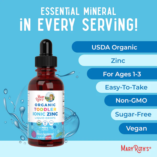 Organic Ionic Zinc Toddler Liquid Drops 2oz (60ml) Mary Ruth