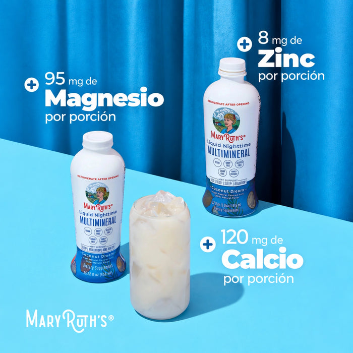 Multimineral Nocturno Sabor Coco, Liquido 450 ml (15.22 fl oz), Mary Ruth's