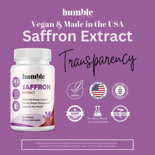 Extracto de Azafrán, Saffaron Extract (60 caps), Humble