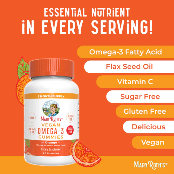 Omega-3 Vegano (60 gomitas), Mary Ruth´s