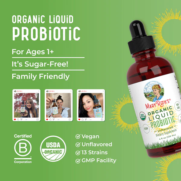 Organic Liquid Probiotic/Liquid Probiotics 4oz Mary Ruths
