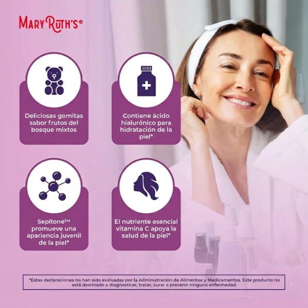 Piel Restaurada y Renovada Sabor Frutos Rojos (60 gomitas), MaryRuth's