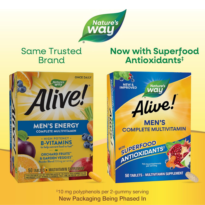 Multivitamínico Energía para Hombres Alive!® (50 tabs), Nature's Way