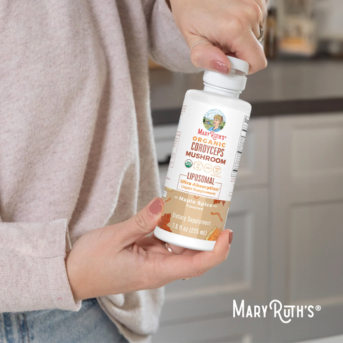 Hongo Cordyceps Orgánico Liposomal Sabor Maple (7.5 oz 225 ml), MaryRuth's