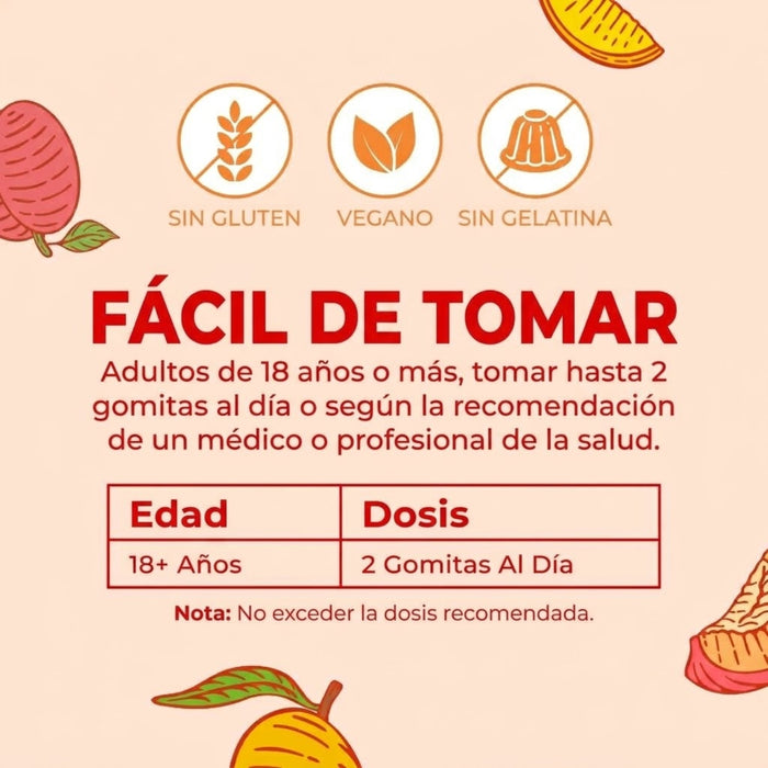Multivitamínico + Crecimiento del Cabello Sabor Mango-Durazno (60 gomitas), MaryRuth's