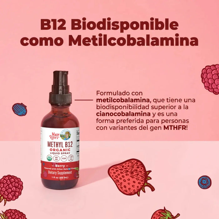 Organic Methyl B12 Spray 1oz (30ml) Mary Ruth