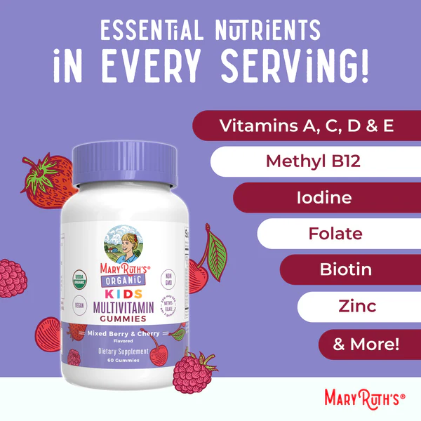 Organic Children's Multivitamin Gummies 60 Gummies Mary Ruth