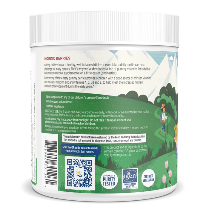 Multivitamínico para Niños Sabor Frutos Rojos, Nordic Berries® (120 gomitas), Nordic Naturals
