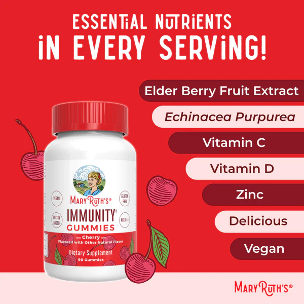Immunity Gummies Cherry 90 Gummies Mary Ruth