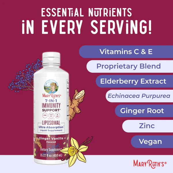 Inmunidad 7 en 1 Liposomal (15.22 fl oz/450ml), Mary Ruth´s