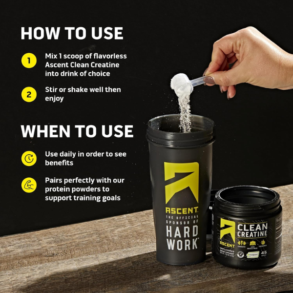 Creatina Clean Sin Sabor (7.94 oz / 225 g), Ascent