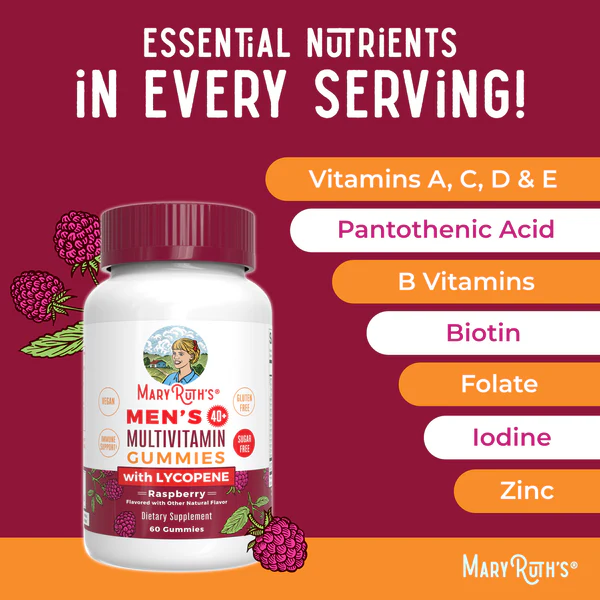 Multivitaminico Para Hombres Mayores De 40 Años (60 gomitas), Mary Ruth´s