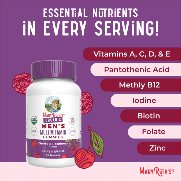 Men's Organic Multivitamin Gummies 60 Gummies Mary Ruth