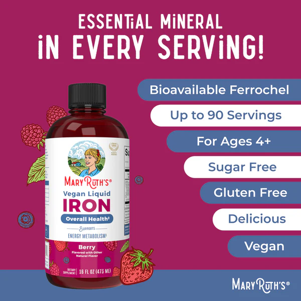 Liquid Iron /Liquid Iron Berry (Berry 18mg, 16 oz-400ml Mary Ruths