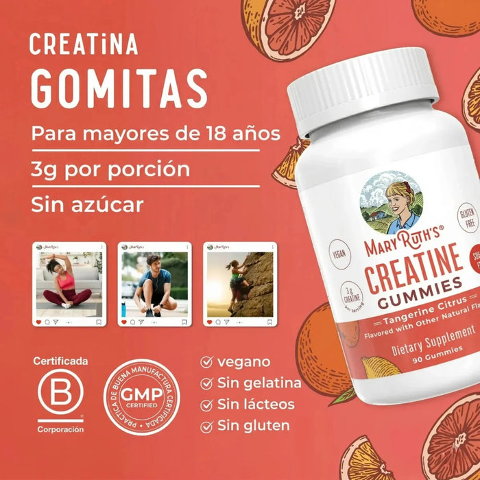 2X1 Creatina Monohidratada Sabor Cítrico (90 gomitas), MaryRuth's