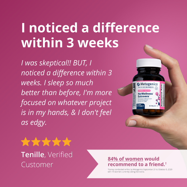 Estrovera 271 mg Alivio de Perimenopausia y Menopausia (30 tabs), Metagenics