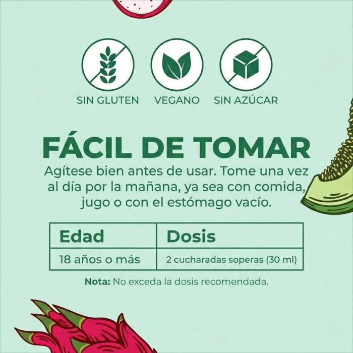 Multivitaminico Matutino + Crecimiento del Cabello Sabor Pitaya-Melon, Liquido 450 ml (15.22 fl oz), Mary Ruth's