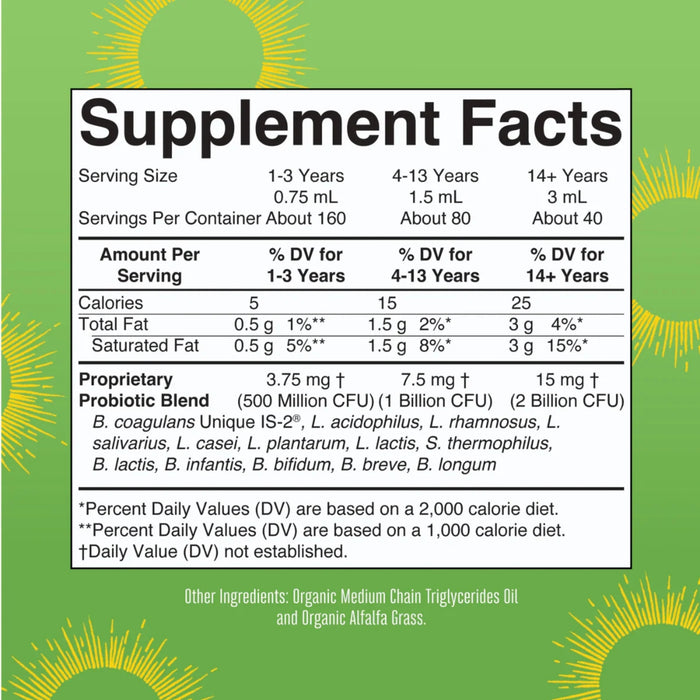 2X1 Probiótico Orgánico, Liquido 120 ml (4 fl oz)