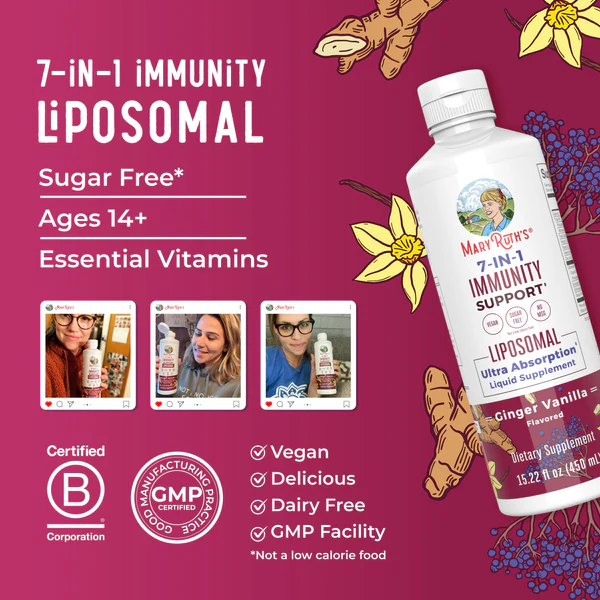 Inmunidad 7 en 1 Liposomal (15.22 fl oz/450ml), Mary Ruth´s