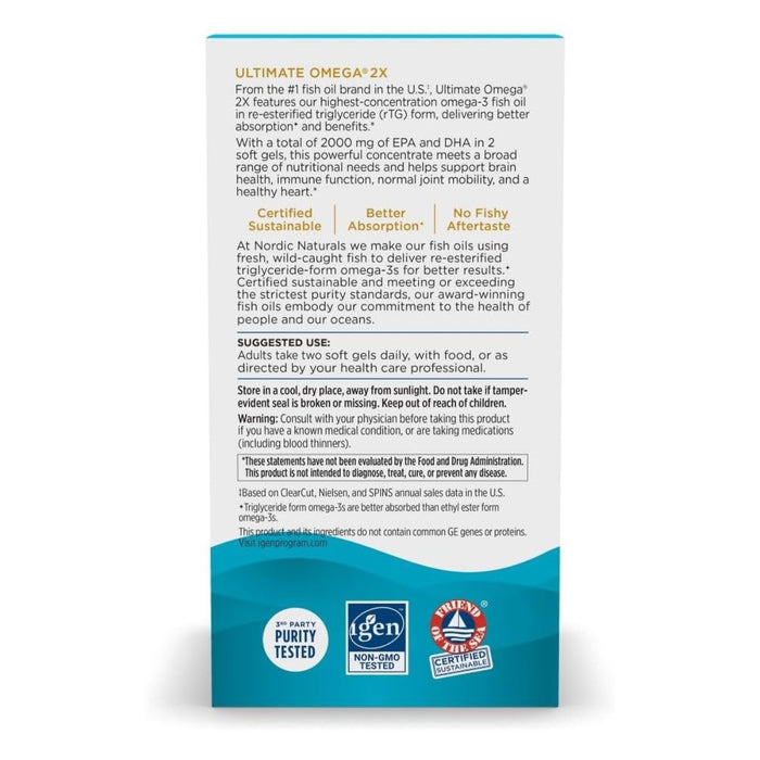 Ultimate Omega 2X Sabor Limón (60 softgels), Nordic Naturals