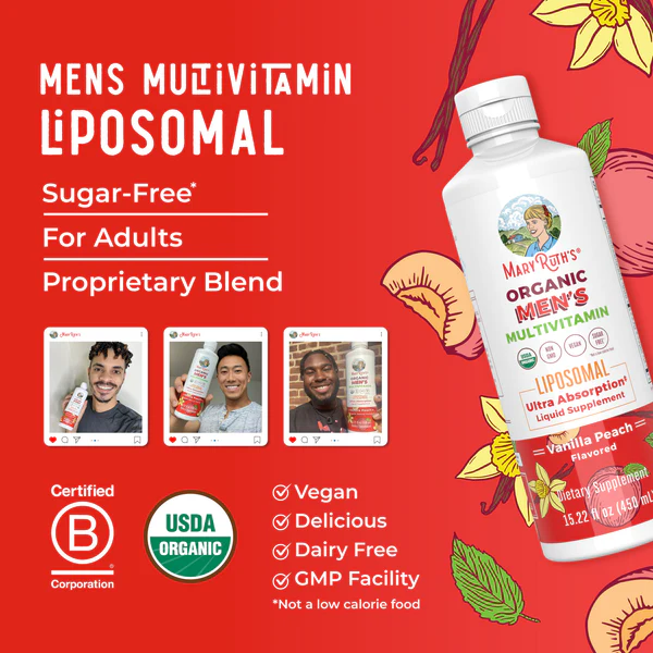 Multivitaminico Liposomal Organico para Hombres (15.22 oz/450ml), Mary Ruth´s