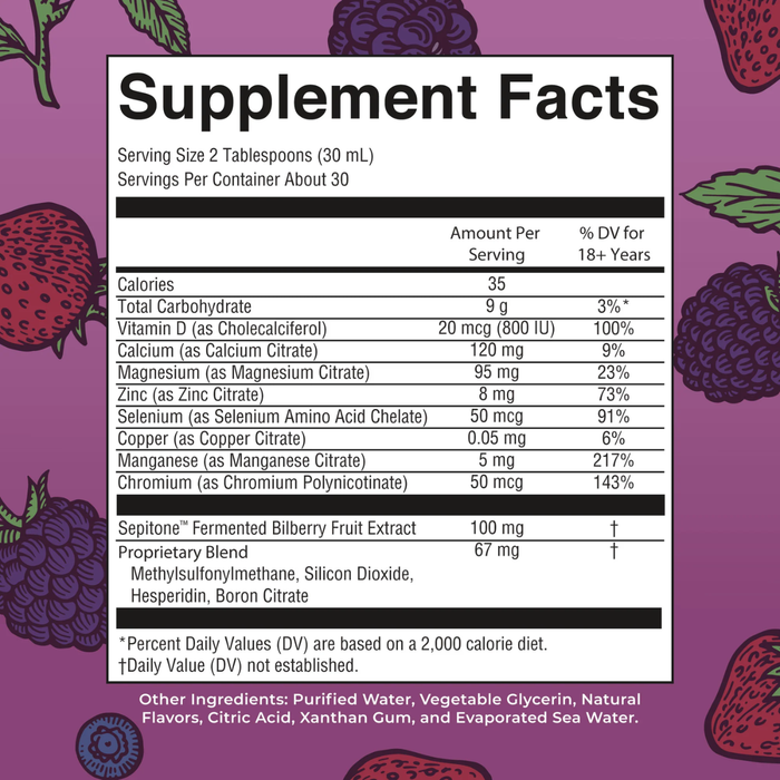 Multimineral Nocturno + Renovacion de Piel Sabor Frutos Rojos, Liquido 887 ml (30 fl oz), Mary Ruth's