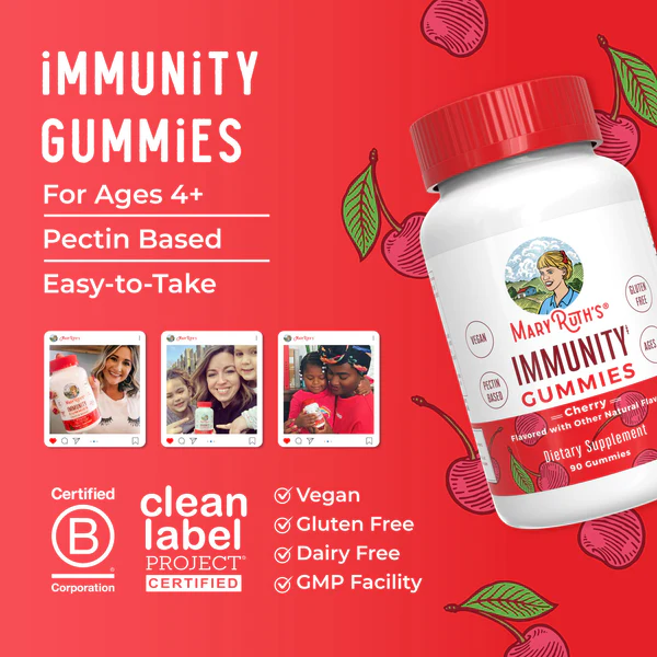 Immunity Gummies Cherry 90 Gummies Mary Ruth