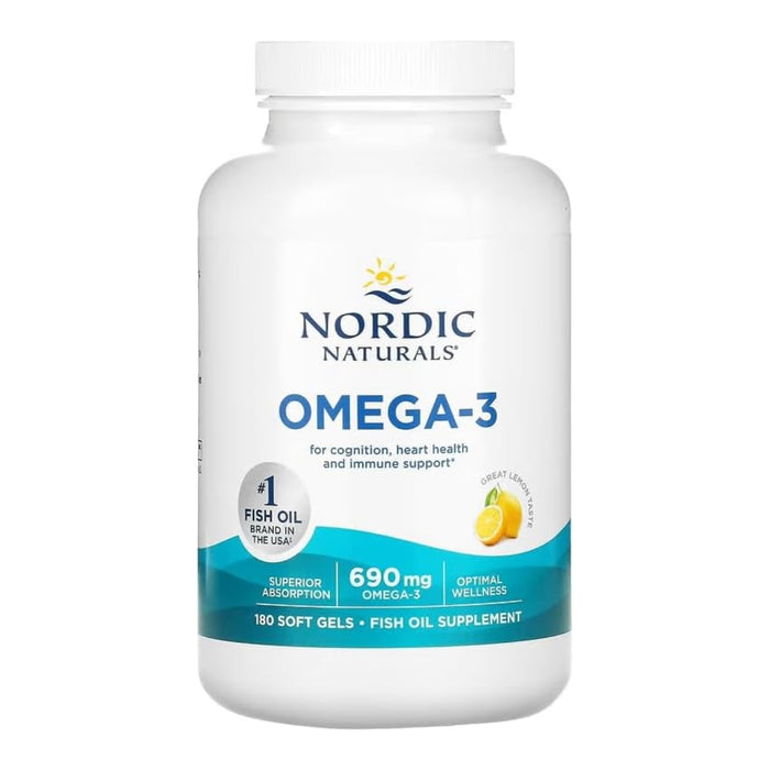 Omega-3 690 mg Sabor Limón (120 softgels), Nordic Naturals