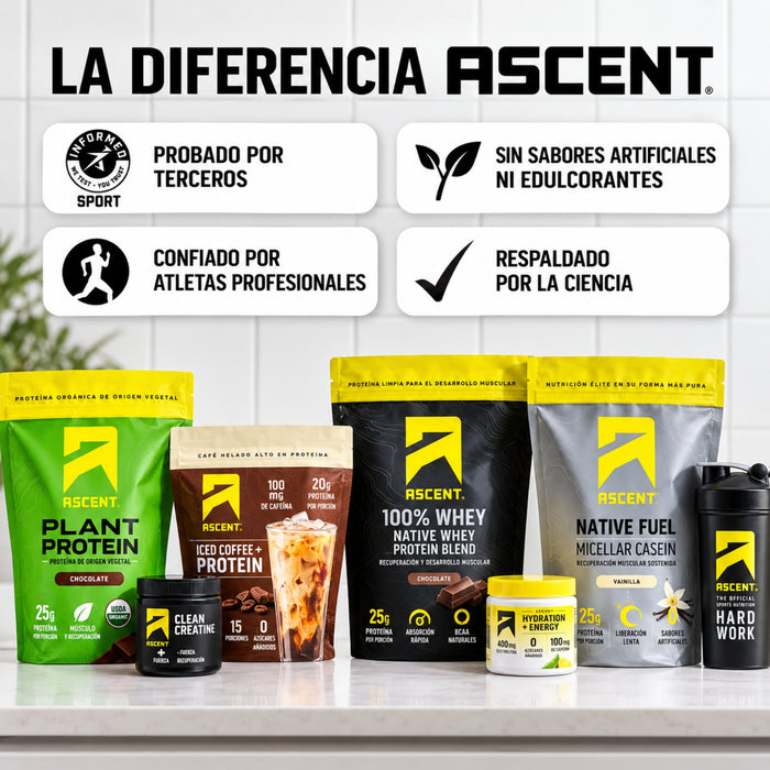 Proteína de Whey Sabor Fresa 775 g (27.3 oz), Ascent