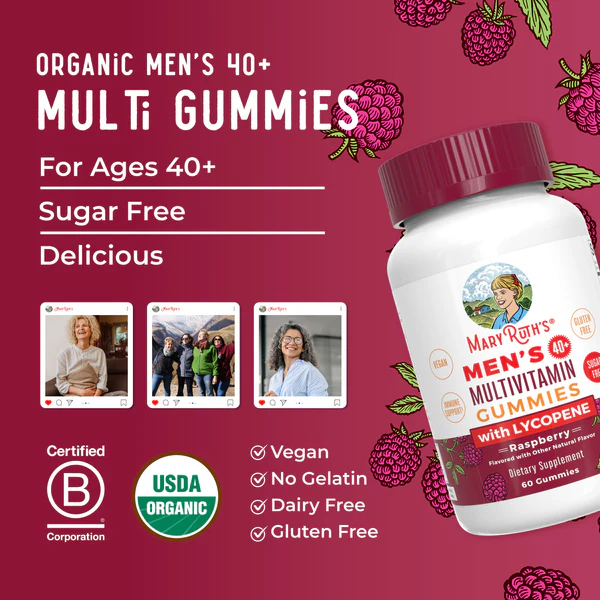 Multivitaminico Para Hombres Mayores De 40 Años (60 gomitas), Mary Ruth´s