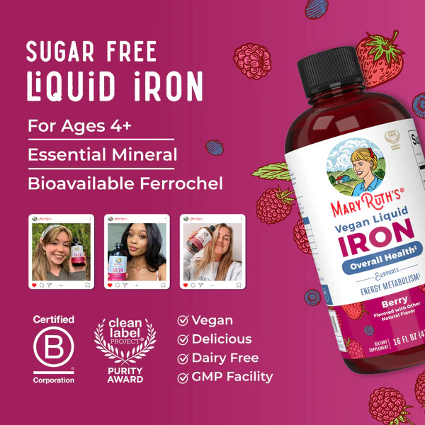 Liquid Iron /Liquid Iron Berry (Berry 18mg, 16 oz-400ml Mary Ruths