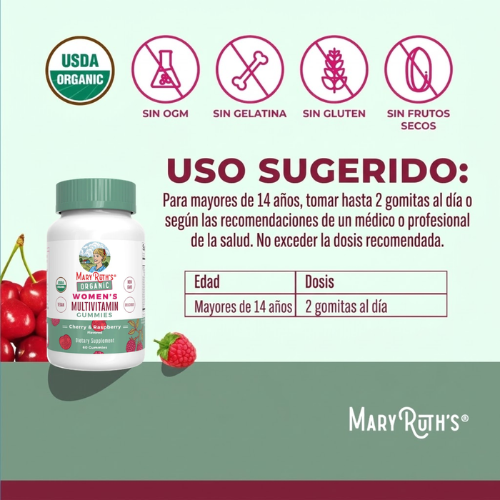 Women's Organic Multivitamin Gummies 60 Gummies Mary Ruth