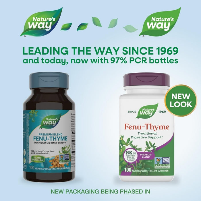 Apoyo Digestivo Fenu-Thyme (100 veg caps), Nature's Way