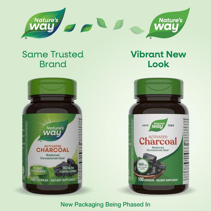 Carbón Activado Vegetal 560 mg (100 caps), Nature's Way