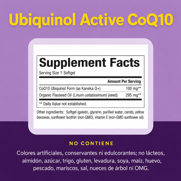 Ubiquinol Activo CoQ10 100 mg (30 softgels), Natural Factors