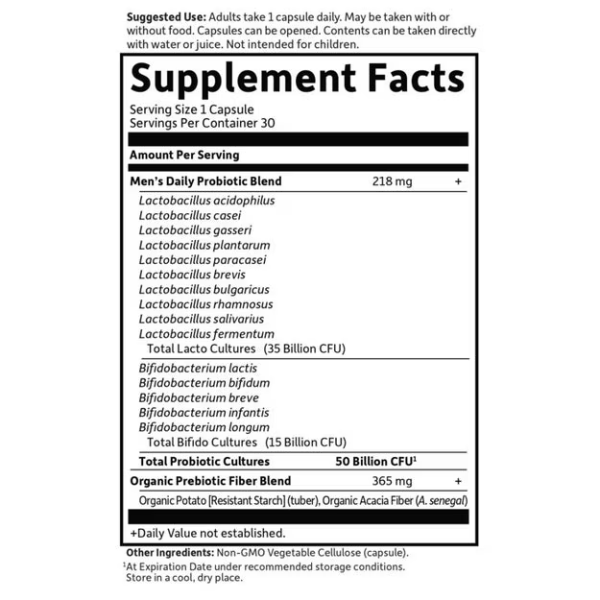 Multivitaminico para Hombres para Digestion + Sistema Inmune (30 veg caps), Garden of Life