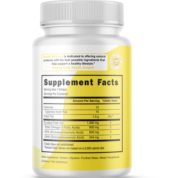 Ultra Omega, 625 EPA/244 DHA aceite de pescado (60 softgels), Humble