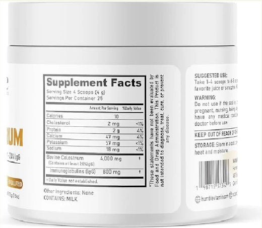 Calostro Bovino 4000 mg (100g/ 3.5oz), Humble