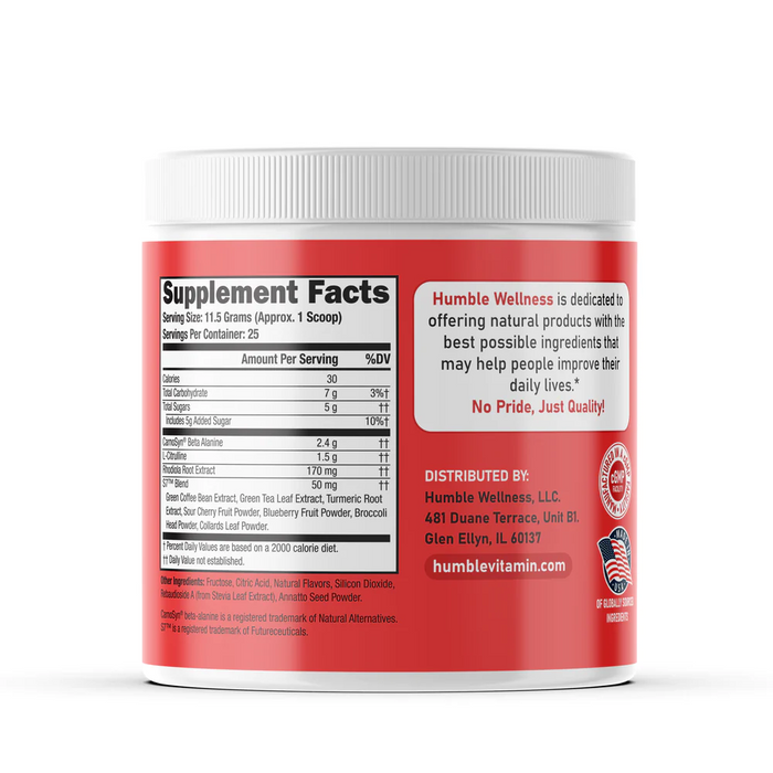 PreWorkout, Entrenamiento, Energia y Concentracion (287.5g), Humble