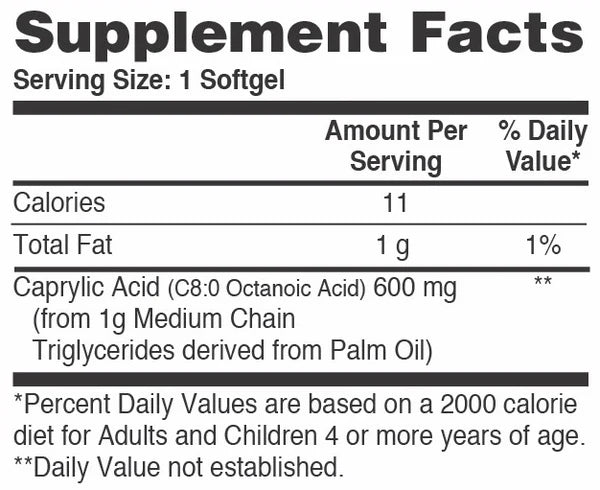 Acido Caprílico 600 mg (100 caps), Health Thru Nutrition