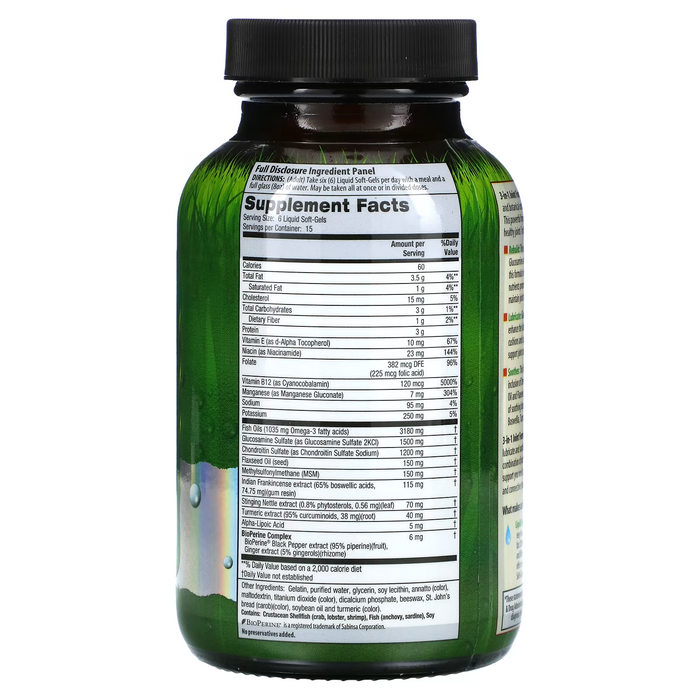 Formula 3 en 1 para las Articulaciones (90 softgels), Irwin Naturals