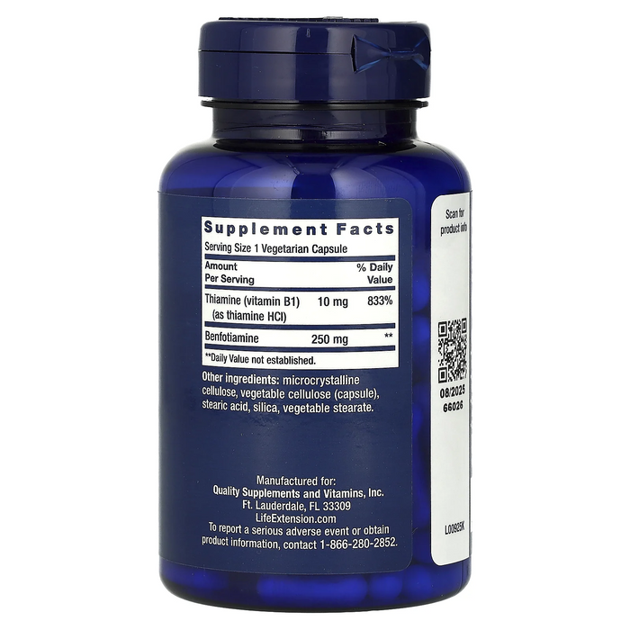 OFERTA 30% Megabenfotiamina 250 mg (120 veg caps), Life Extension